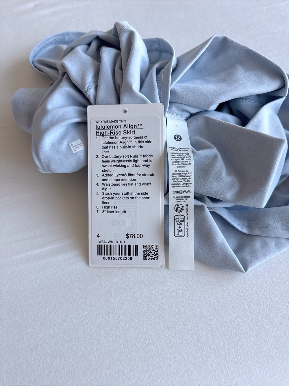 lululemon Align™ High-Rise Skirt Starch Blue Size 4 NWOT - Picture 3 of 13